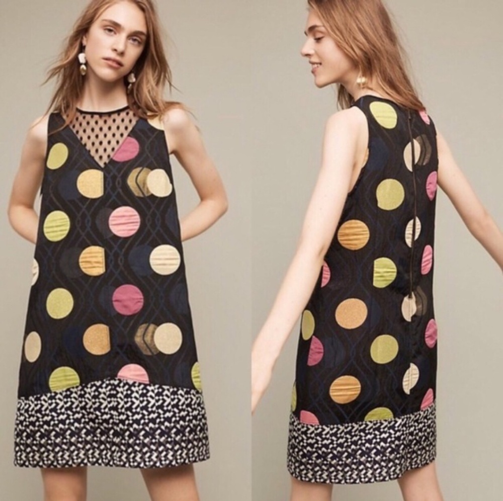 Maeve Anthropologie Retro Metallic Mini Dress Size Xxsp